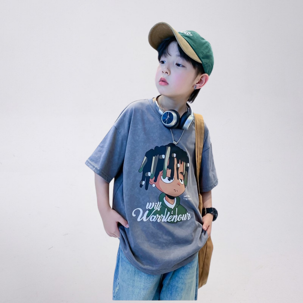 Áo Thun Ngắn Tay Mùa Hè Cho Bé Trai, Bé Gái In Hình Năng Động, Cổ Tròn B687 | JJ Kids Fashion