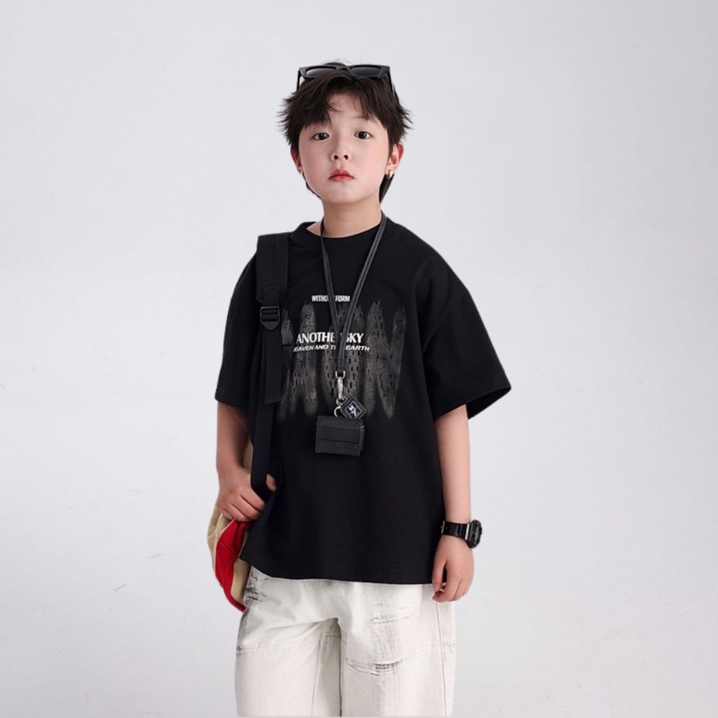 Áo Thun Ngắn Tay Mùa Hè Cho Bé Trai, Bé Gái In Hình Năng Động, Cổ Tròn B686 | JJ Kids Fashion