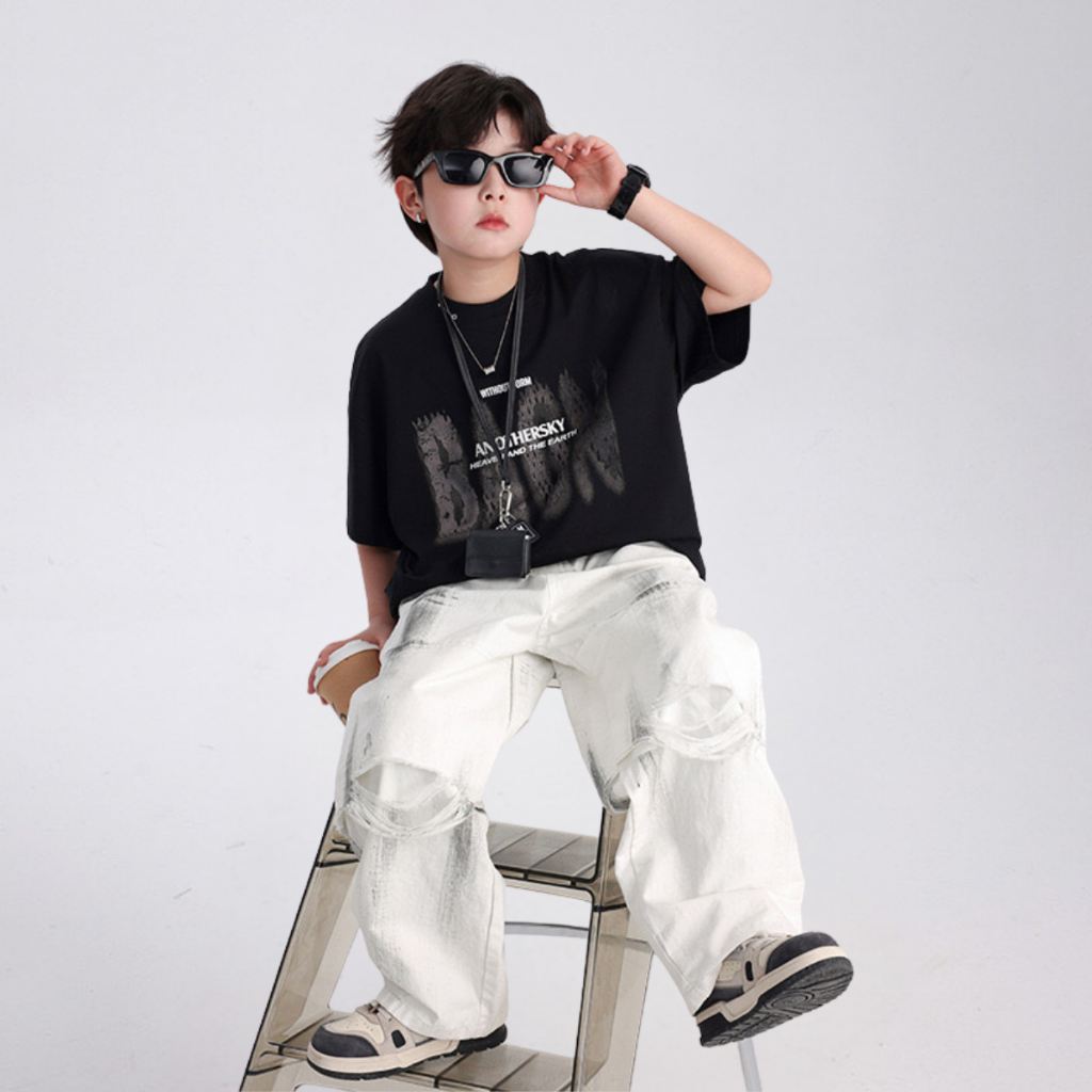 Áo Thun Ngắn Tay Mùa Hè Cho Bé Trai, Bé Gái In Hình Năng Động, Cổ Tròn B686 | JJ Kids Fashion