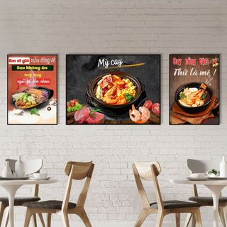 Tranh Cavas Treo Tường Quán Mỳ Cay BH72 - Tranh Mì Cay /  tranh trang trí quán mì cay / quán ăn vặt