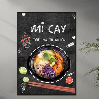 Tranh Cavas Treo Tường Quán Mỳ Cay BH72 - Tranh Mì Cay /  tranh trang trí quán mì cay / quán ăn vặt