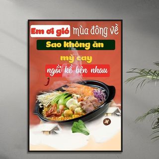Tranh Cavas Treo Tường Quán Mỳ Cay BH72 - Tranh Mì Cay /  tranh trang trí quán mì cay / quán ăn vặt