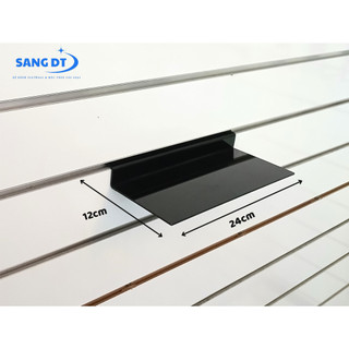 Kệ Mica Trưng Bày Giày Dép Màu Đen Không Uốn- Kệ giày cài vào kệ rãnh âm slatwall