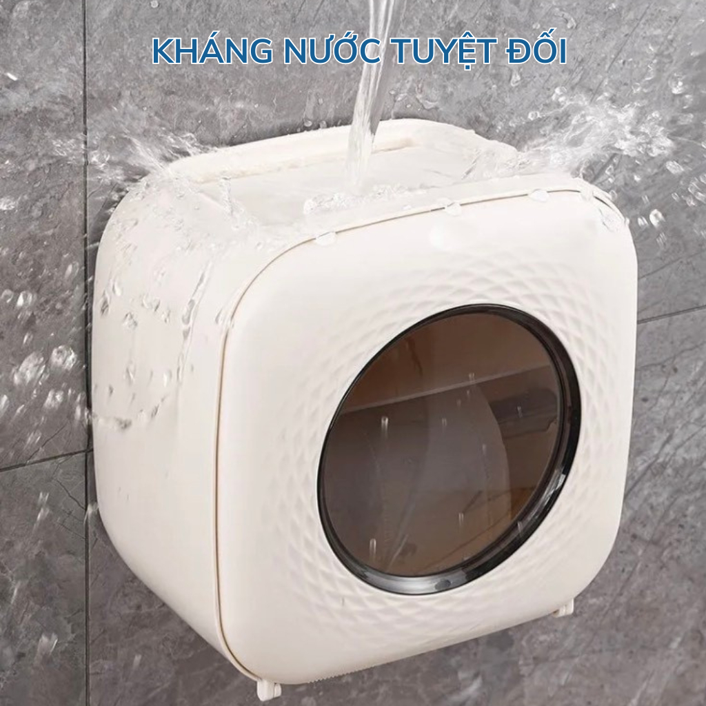 Hộp Đựng Giấy Cuộn Treo Tường Hình Thú – Có Ngăn Chứa Đồ, Nắp Bấm Chống Nước