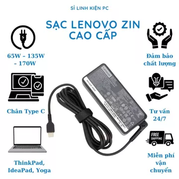 Lenovo Laptop Charger for ThinkPad – 65W, USB-C