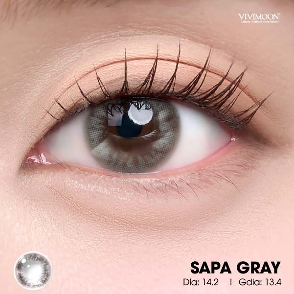 Lens cận xám đậm giãn nhẹ cho mắt thở Sapa Gray Vivimoon 6 tháng | BigBuy360 - bigbuy360.vn