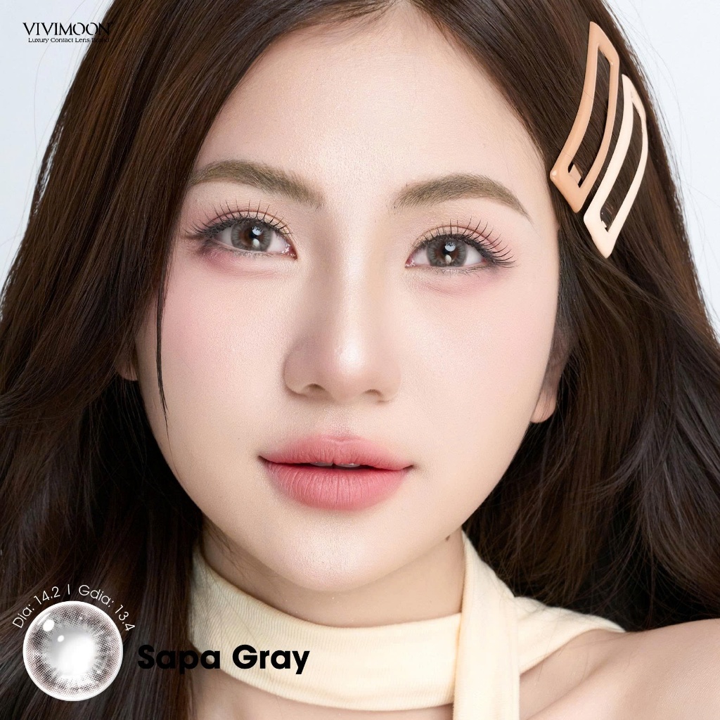 Lens cận xám đậm giãn nhẹ cho mắt thở Sapa Gray Vivimoon 6 tháng | BigBuy360 - bigbuy360.vn