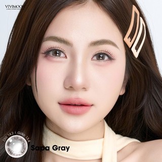 Lens cận xám đậm giãn nhẹ cho mắt thở Sapa Gray Vivimoon 6 tháng