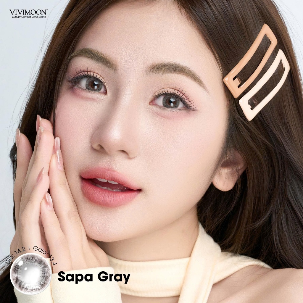 Lens cận xám đậm giãn nhẹ cho mắt thở Sapa Gray Vivimoon 6 tháng | BigBuy360 - bigbuy360.vn