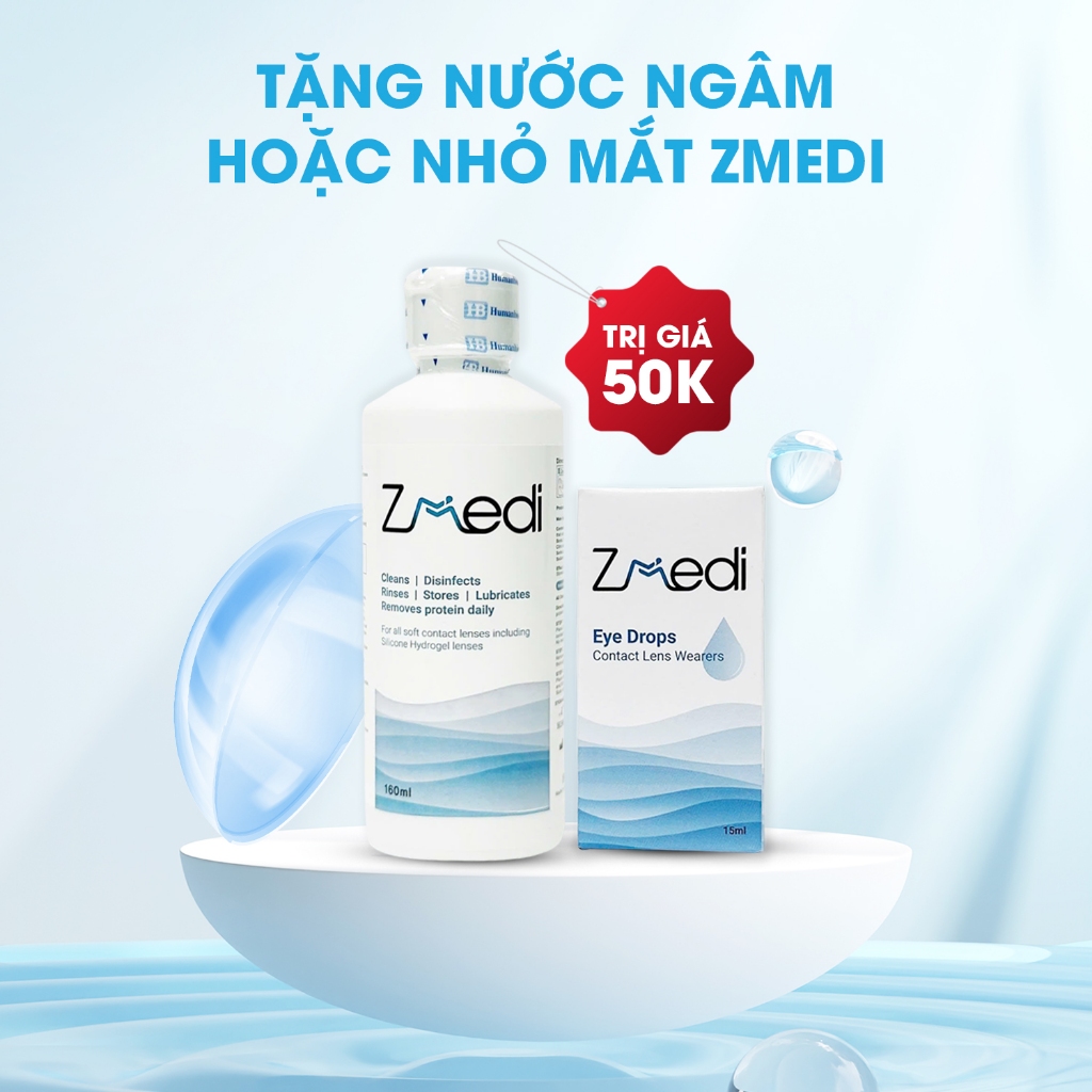 Kính áp tròng cận y tế màu xám xanh Xania Gray Eyemera Silicone hydrogel thời gian đeo 14-24h hạn dùng 12 tháng EyeBlink