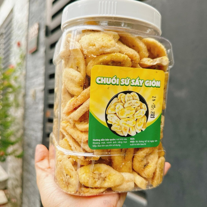 CHUỐI SỨ SẤY GIÒN xuất khẩu - Hộp 500Gr