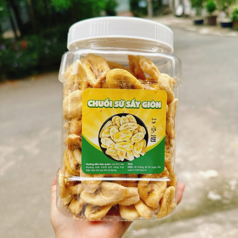 CHUỐI SỨ SẤY GIÒN xuất khẩu - Hộp 500Gr