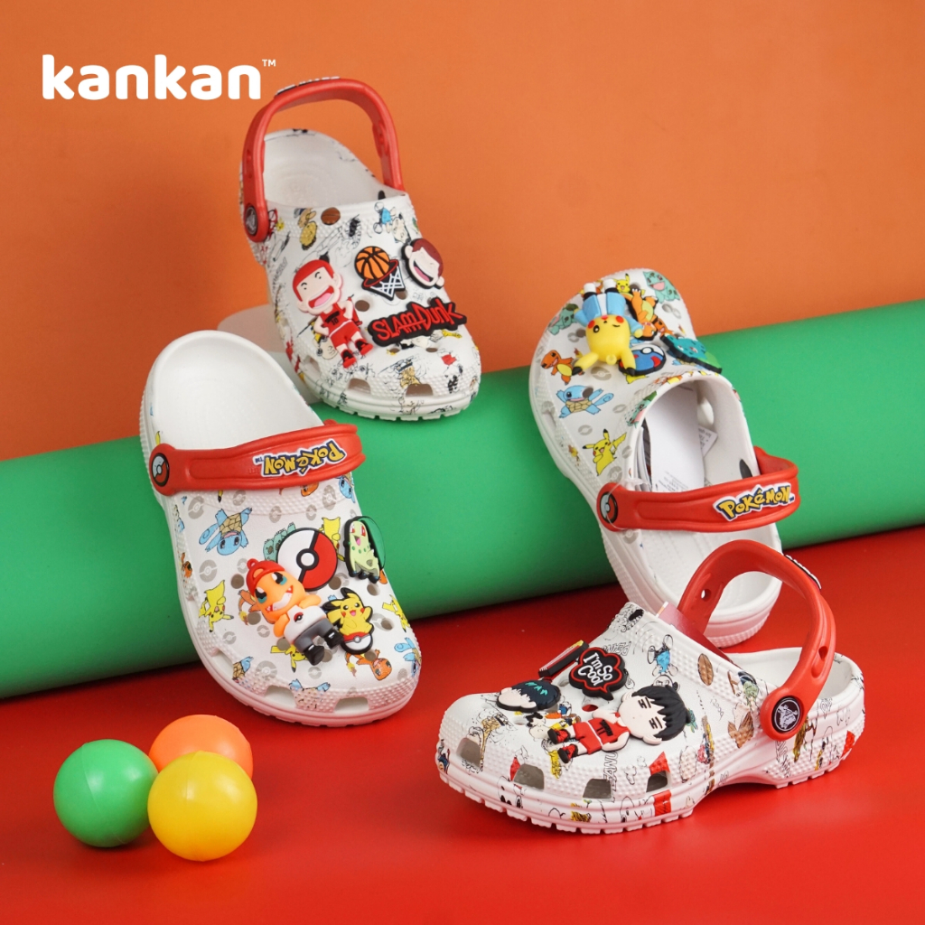 [Bản Cao Cấp] Sục Cho Bé Trai PokeMon Pikachu Bóng Rổ KanKanStore Dép Sục Có Quai Trẻ Em KA27