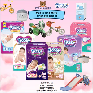 Tã/Bỉm quần Bobby Ultra+/Bobby Premium đủ size siêu nhiều miếng cho bé từ 6 đến 25kg M96/L88/XL76/XXL70