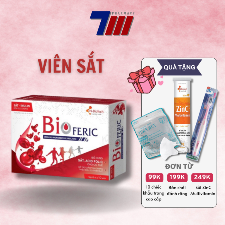 N-Biotech Viên sắt BioFeric Tăng Khả Năng Tạo Máu, Giảm Thiếu Máu (Hộp ...