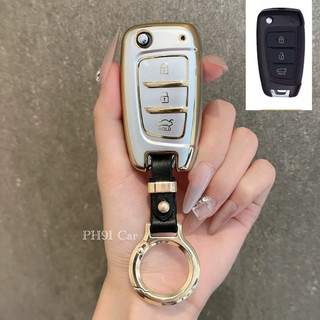 (Chìa Cơ gập) ốp chìa khóa HYUNĐAI 3nút i30 Kona Accent Elantra Veloster Santafe Santafe Tucson