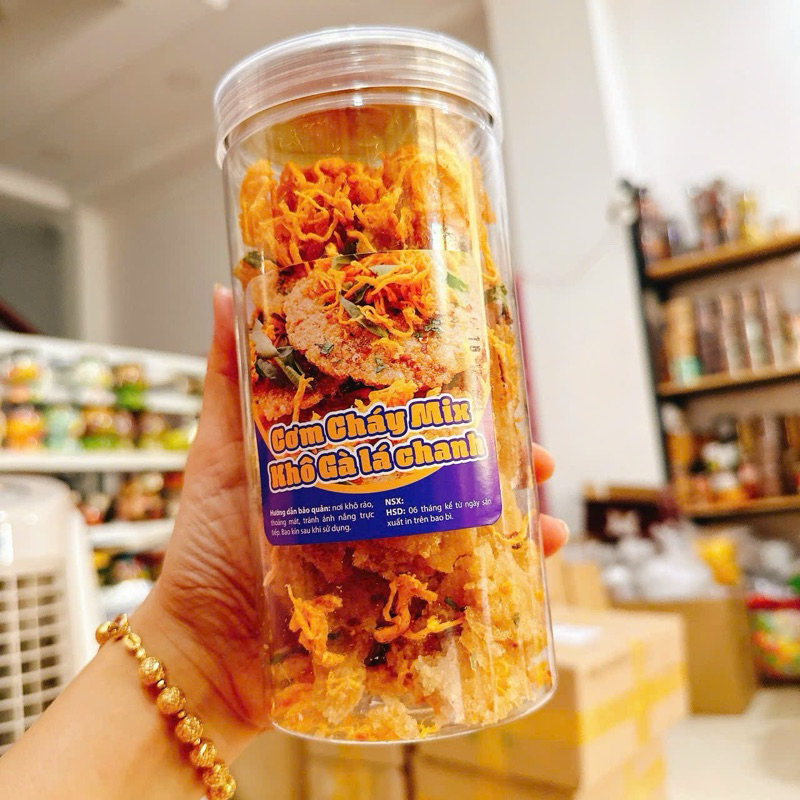 Cơm Cháy Chiên Mắm Lắc Khô Gà Lá Chanh - Hộp 300gr