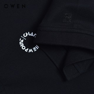 Owen - Áo polo Bodyfit APV253612 màu Đen chất liệu CVC Spandex