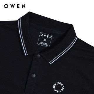 Owen - Áo polo Bodyfit APV253612 màu Đen chất liệu CVC Spandex