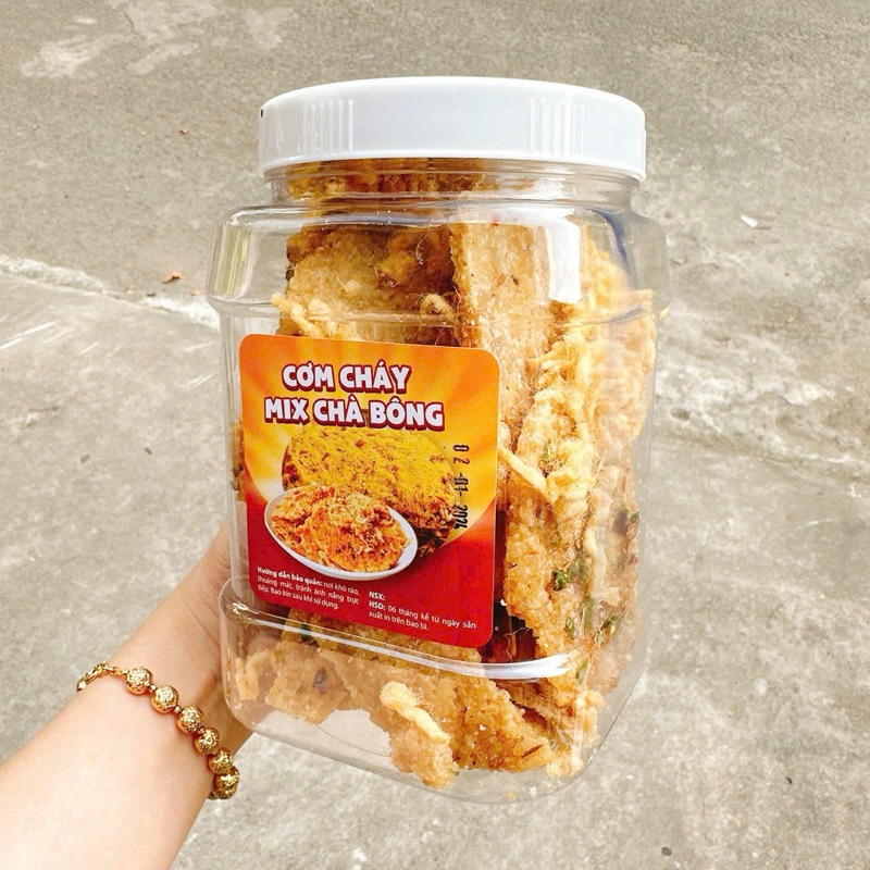 Cơm Cháy Chiên Mắm Hành Lắc Chà Bông - Hộp 500gr