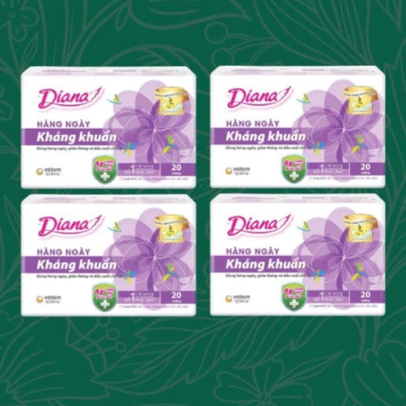 Băng vệ sinh Diana Hàng ngày Cool Fresh / Kháng khuẩn / Le parfum Hông/ Le parfum Xanh 40 miếng
