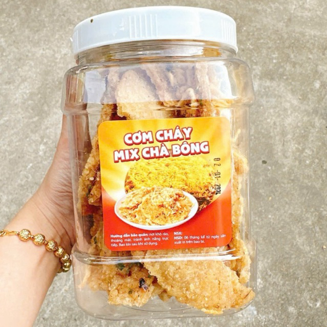 Cơm Cháy Mắm Hành Lắc Chà Bông - hộp 500gr