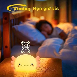 Đèn ngủ silicon khủng long 6 sừng - Quà tặng sinh nhật - Pin sạc 1200 mAh - Điều chỉnh độ sáng
