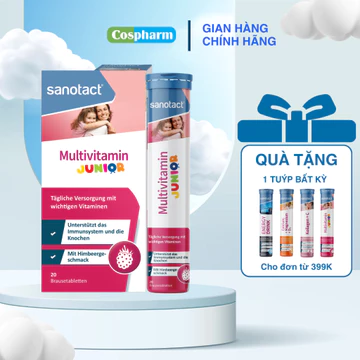 Vitamin Cho Bé Sanotact Multivitamin Junior Đức - Viên Sủi Đa Vitamin Hỗ Trợ Tăng Sức Đề Kháng