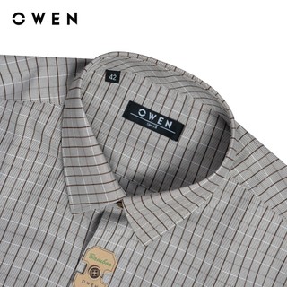 Owen - Áo sơ mi dài tay Slim Fit AS250095D màu Nâu chất liệu Bamboo poly