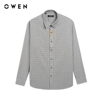 Owen - Áo sơ mi dài tay Slim Fit AS250095D màu Nâu chất liệu Bamboo poly