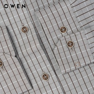 Owen - Áo sơ mi dài tay Slim Fit AS250095D màu Nâu chất liệu Bamboo poly