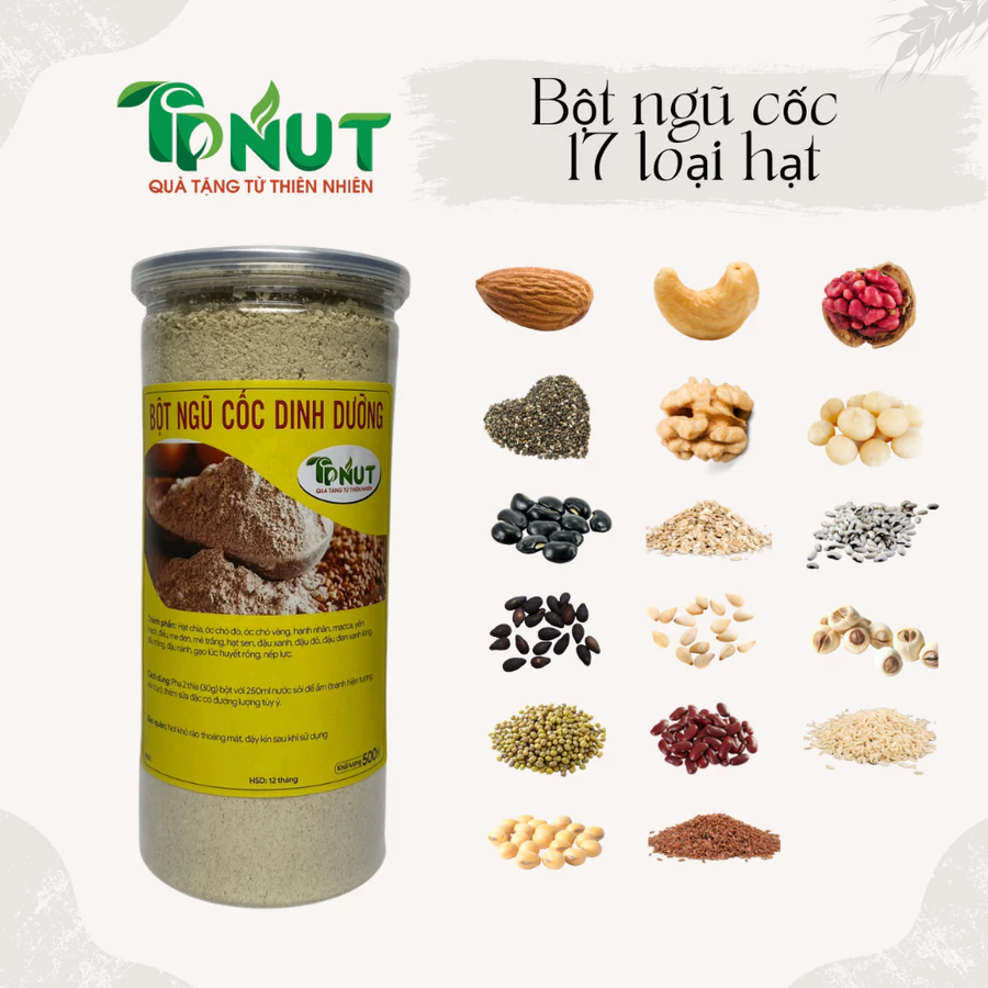 500g Bột ngũ cốc 17 loại hạt TPNut