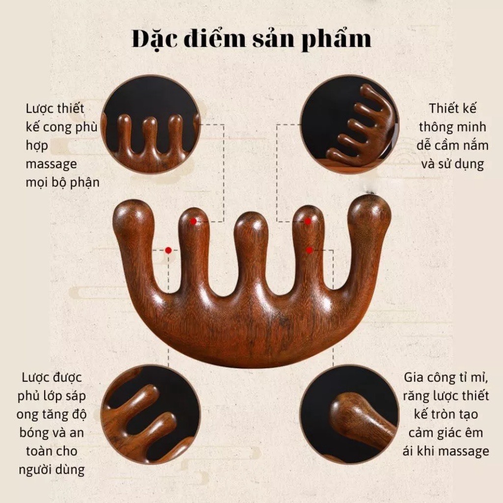 Lược Gỗ Hương Massage Da Đầu, Nhất Huyệt Đạo Thư Giãn Sử Dụng Tiện Lợi Cho Cá Nhân, Spa Dưỡng Sinh