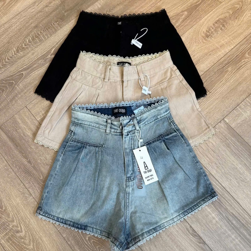 Quần Short Jean Cạp phối Ren Hót Trend Mới Về