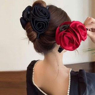 kẹp tóc hoa hồng ruy băng phong cách hàn quốc A3