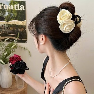 kẹp tóc hoa hồng ruy băng phong cách hàn quốc A3