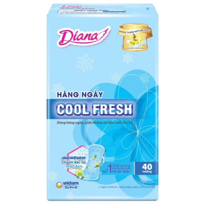 BVS Diana Hàng ngày Cool Fresh/ Kháng khuẩn /Le Parfum Mộc Hồng/Le Parfum Hương Nhài Xanh 40 miếng