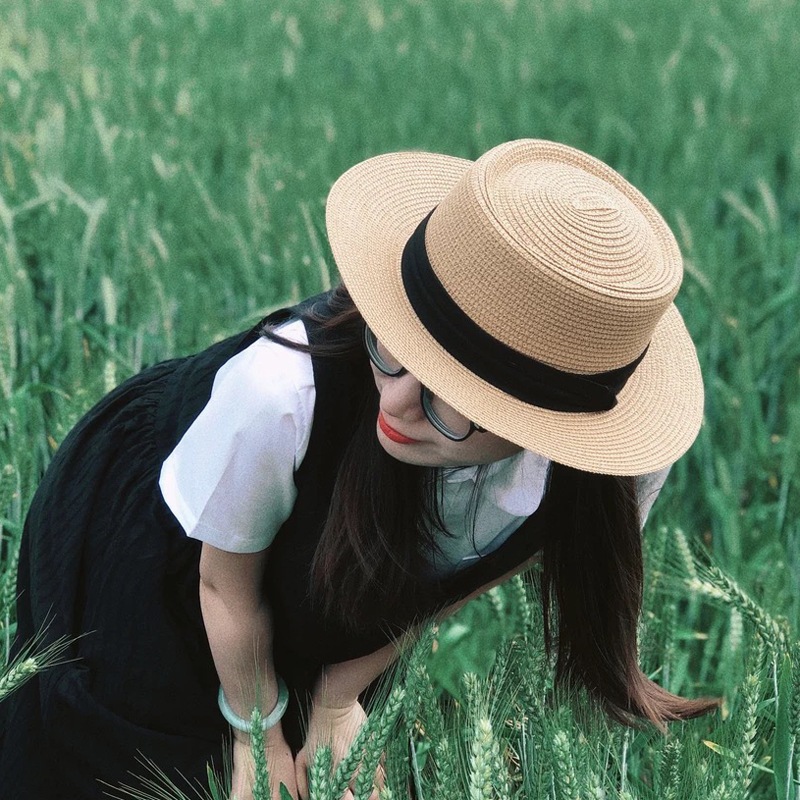 Nón Cói Nữ Đi Biển Gaucho Dây Ruy Băng, Mũ Cối Rộng Vành Chống Nắng Sang Chảnh Vintage NCLG02 - TRIEUVY