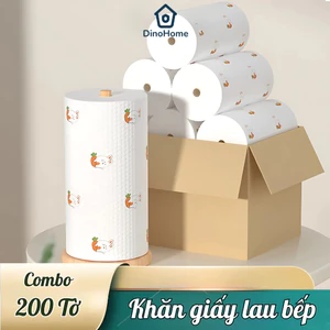 Cuộn Khăn Giấy Vải Lau Đa Năng 200 Tờ, Khăn Lau Bếp, Lau Chén Bát, Có Thể Tái Sử Dụng, Siêu Thấm Hút