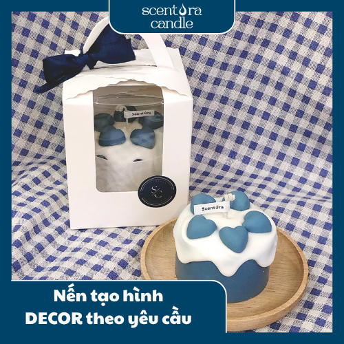 Nến Thơm Hình Bánh Ngọt Trái Tim Scentora Candle, Làm quà tặng sinh nhật, Trang trí, Decor phòng