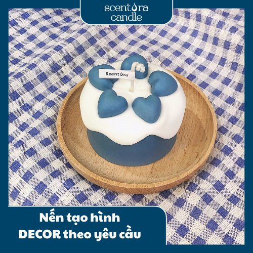 Nến Thơm Hình Bánh Ngọt Trái Tim Scentora Candle, Làm quà tặng sinh nhật, Trang trí, Decor phòng