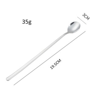 Chiếc Thìa đá tròn Inox 304 Cán Dài  có 2 size lựa chọn  -Muỗng Đá Chanh-Sinh Tố