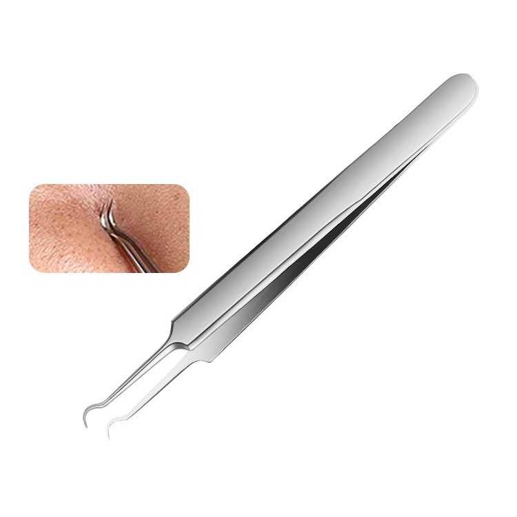 Nhíp Gắn Mụn Đầu Cong, Dùng Gắp Mụn Đầu Đen, Mụn Cám, Sợi Bã Nhờn, Sử Dụng Tiện Lợi