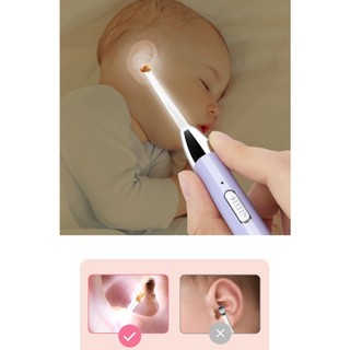 L1  Bộ ráy tai pin sạc  có đèn 7 món full box kem 2 kính lúp - chăm sóc tai cho bé yêu