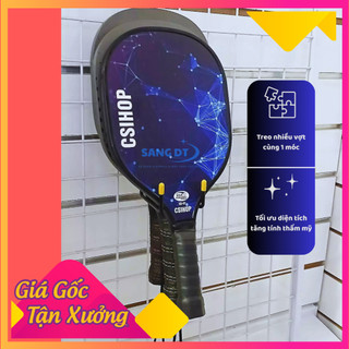Móc treo vợt Pickleball cài khung lưới ô vuông, móc treo phụ kiện cửa hàng chất liệu sắt sơn tĩnh điện chống rỉ sét