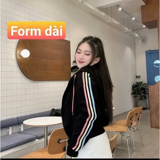 Áo khoác nỉ CẦU VỒNG FORM DÀI nón to chống nắng tốt màu sắc trẻ trung