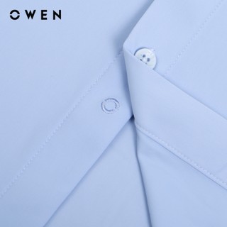 Owen - Áo sơ mi ngắn tay Body Fit AB230102NT màu xanh tím nhạt chất liệu Knit