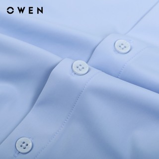 Owen - Áo sơ mi ngắn tay Body Fit AB230102NT màu xanh tím nhạt chất liệu Knit