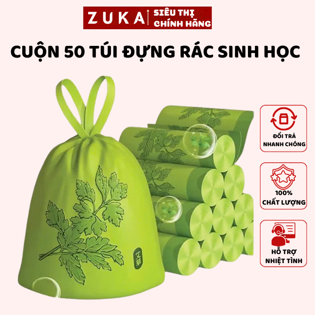 Cuộn Túi Rác Sinh Học Ngải Cứu, Cuộn 50 Túi Đựng Rác Đuổi Côn Trùng Túi ...