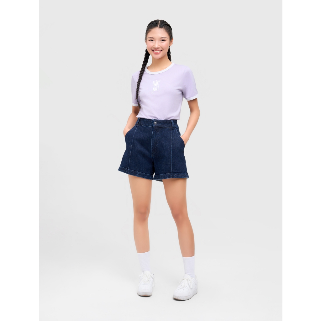 Áo phông nữ babytee CANIFA cổ tròn cộc tay có hình in 6TS25S003